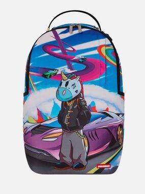 Sprayground Neon Unicorn Racer Backpack - Blue, Purple, Pink